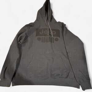 Jeep Grille Graphic Hoodie - Charcoal Gray Heather - Men's Size XL
